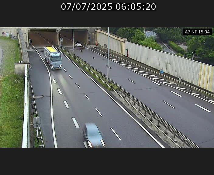 Caméra trafic Luxembourg - A7, Tunnel Mersch, entrée sud, direction Ettelbruck