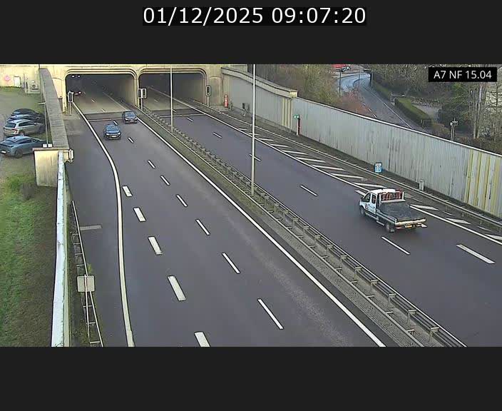 <h2>Caméra trafic Luxembourg - A7, Tunnel Mersch, entrée sud, direction Ettelbruck</h2>