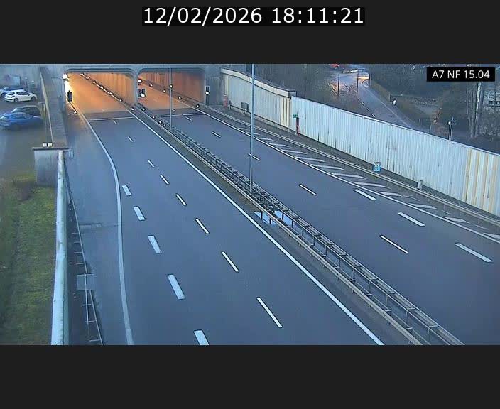<h2>Caméra trafic Luxembourg - A7, Tunnel Mersch, entrée sud, direction Ettelbruck</h2>