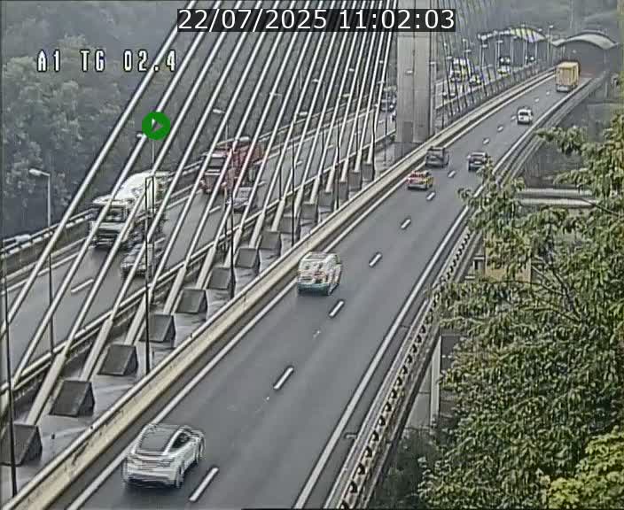 Traffic live webcam Luxembourg Sandweiler - A1 direction Luxembourg-ville - BK 2.4