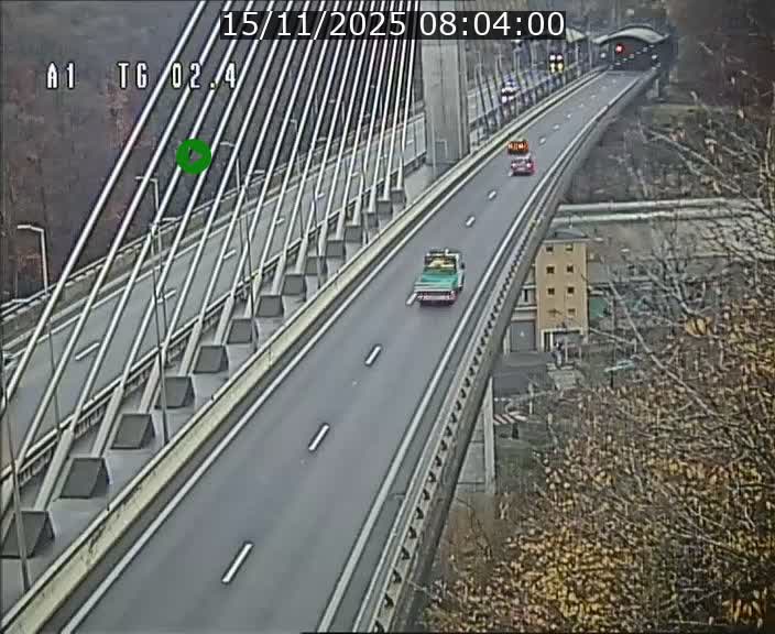 Traffic live webcam Luxembourg Sandweiler - A1 direction Luxembourg-ville - BK 2.4