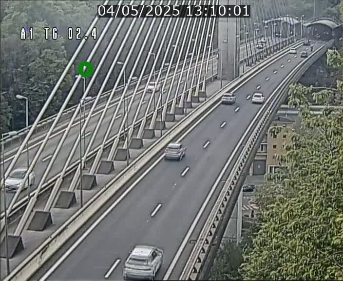 Traffic live webcam Luxembourg Sandweiler - A1 direction Luxembourg-ville - BK 2.4