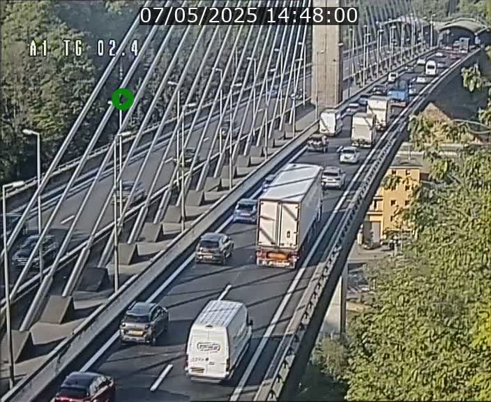 Traffic live webcam Luxembourg Sandweiler - A1 direction Luxembourg-ville - BK 2.4