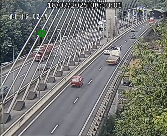 Traffic live webcam Luxembourg Sandweiler - A1 direction Luxembourg-ville - BK 2.4
