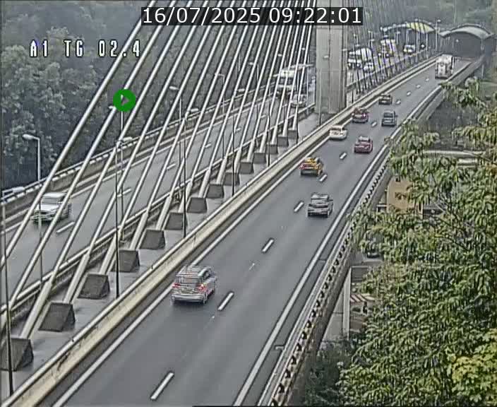 Traffic live webcam Luxembourg Sandweiler - A1 direction Luxembourg-ville - BK 2.4