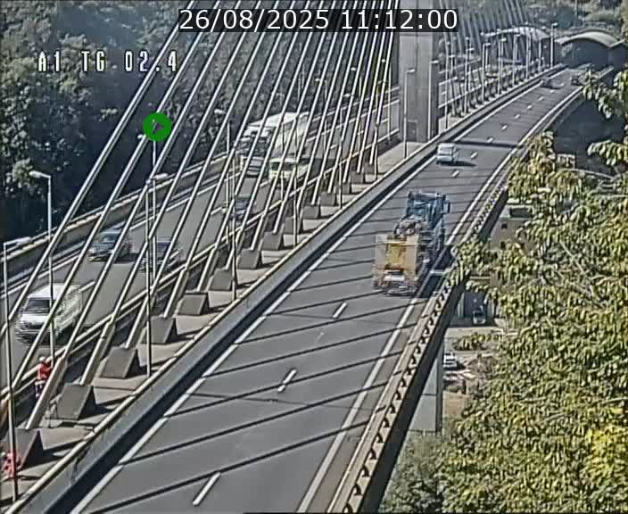 Traffic live webcam Luxembourg Sandweiler - A1 direction Luxembourg-ville - BK 2.4