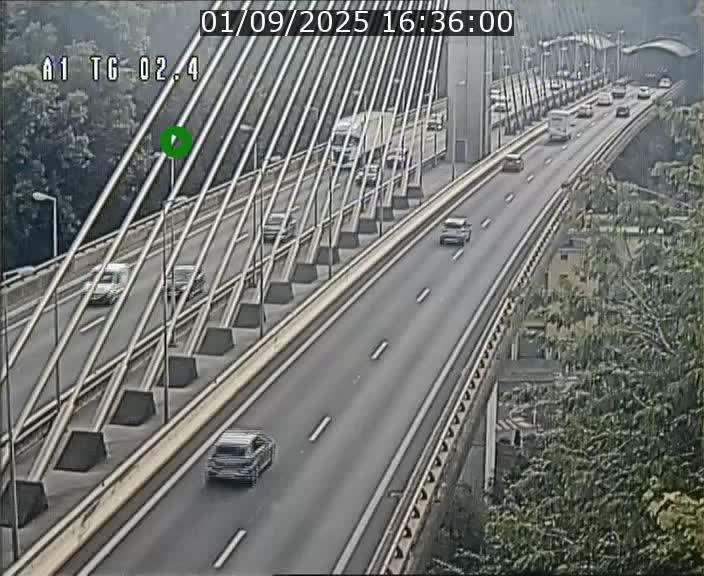 Traffic live webcam Luxembourg Sandweiler - A1 direction Luxembourg-ville - BK 2.4