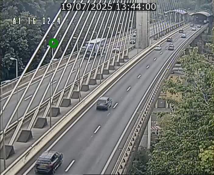 Traffic live webcam Luxembourg Sandweiler - A1 direction Luxembourg-ville - BK 2.4