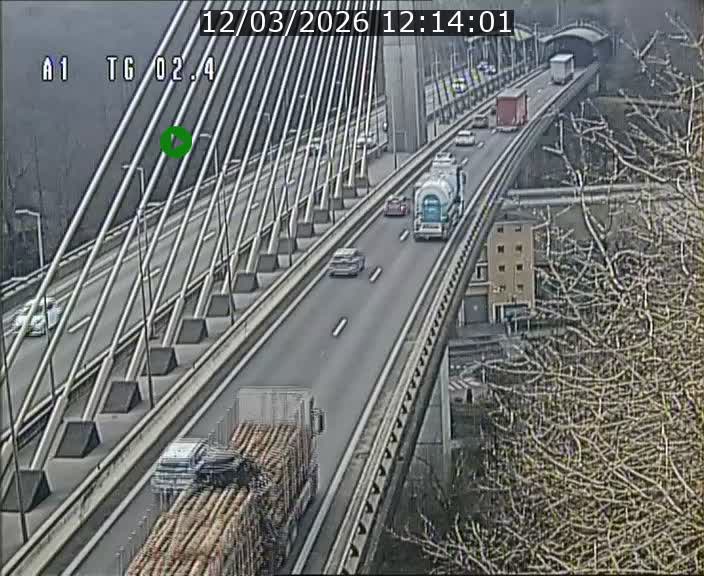 Traffic live webcam Luxembourg Sandweiler - A1 direction Luxembourg-ville - BK 2.4