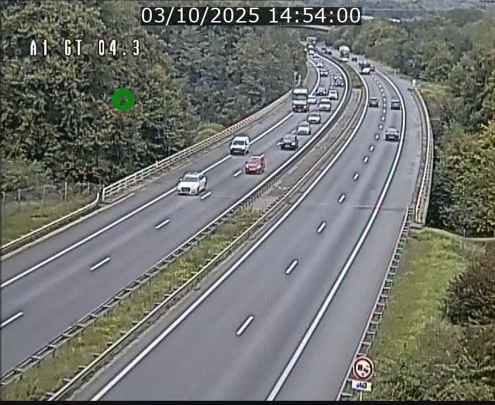 <h2>Traffic live webcam Luxembourg Itzig - A1 direction Sandweiler - BK 4.3</h2>