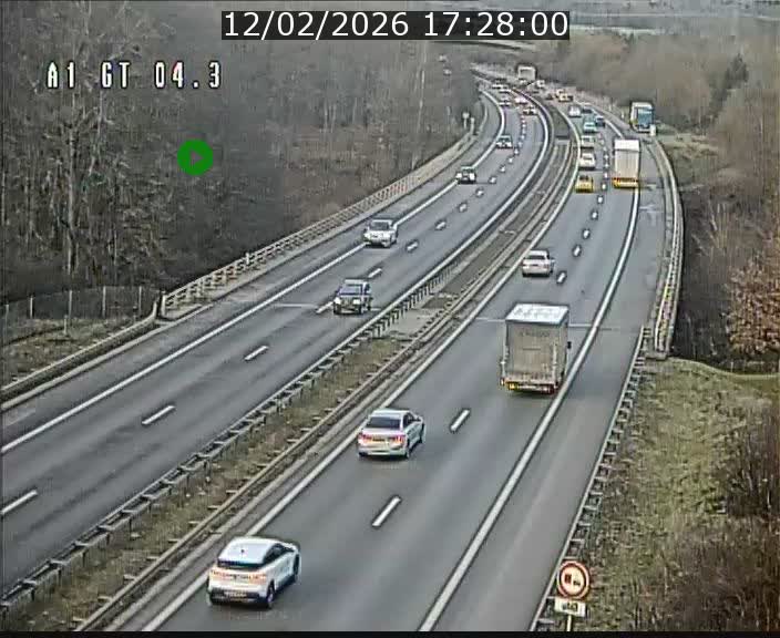 Traffic live webcam Luxembourg Itzig - A1 direction Sandweiler - BK 4.3