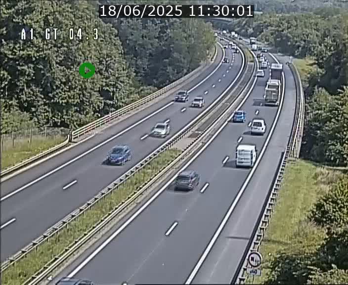 Traffic live webcam Luxembourg Itzig - A1 direction Sandweiler - BK 4.3