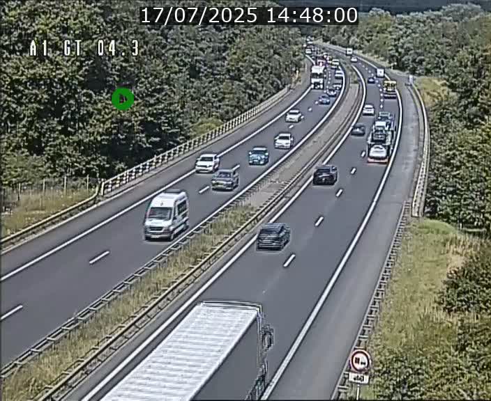 Traffic live webcam Luxembourg Itzig - A1 direction Sandweiler - BK 4.3