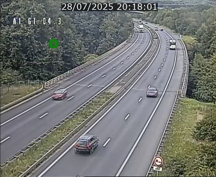 Traffic live webcam Luxembourg Itzig - A1 direction Sandweiler - BK 4.3