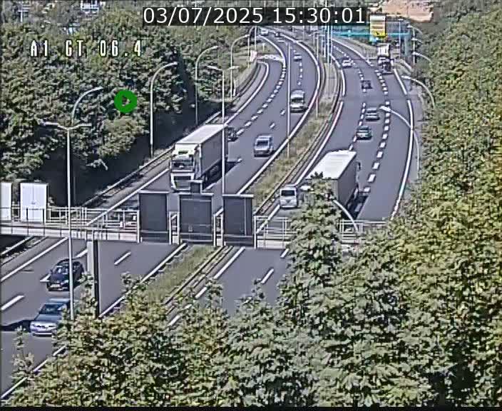 Traffic live webcam Luxembourg Hamm - A1 direction Sandweiler - BK 6.4