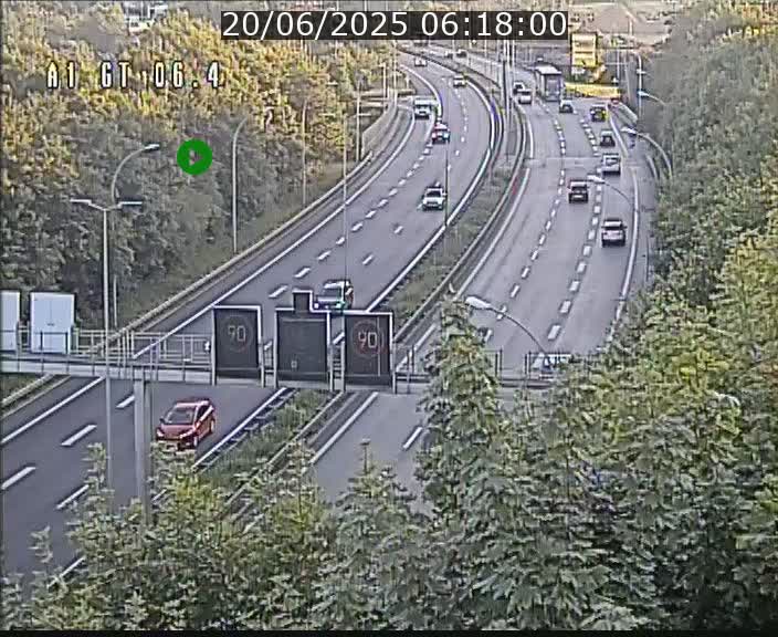 Traffic live webcam Luxembourg Hamm - A1 direction Sandweiler - BK 6.4