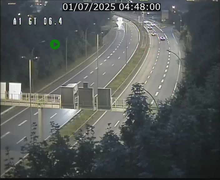 Traffic live webcam Luxembourg Hamm - A1 direction Sandweiler - BK 6.4