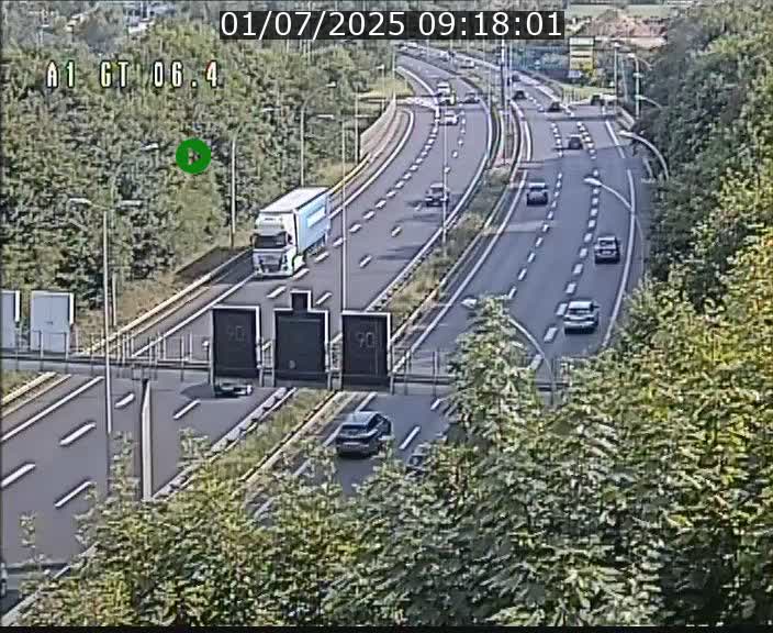 Traffic live webcam Luxembourg Hamm - A1 direction Sandweiler - BK 6.4