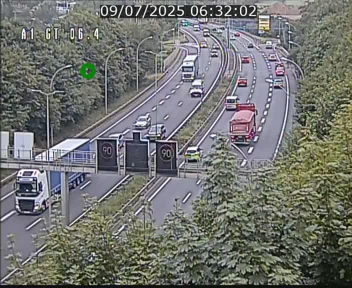 Traffic live webcam Luxembourg Hamm - A1 direction Sandweiler - BK 6.4
