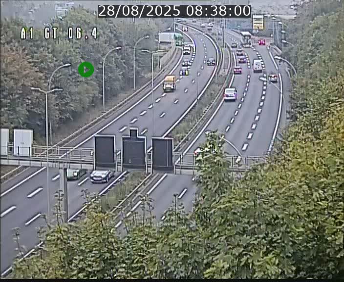 Traffic live webcam Luxembourg Hamm - A1 direction Sandweiler - BK 6.4