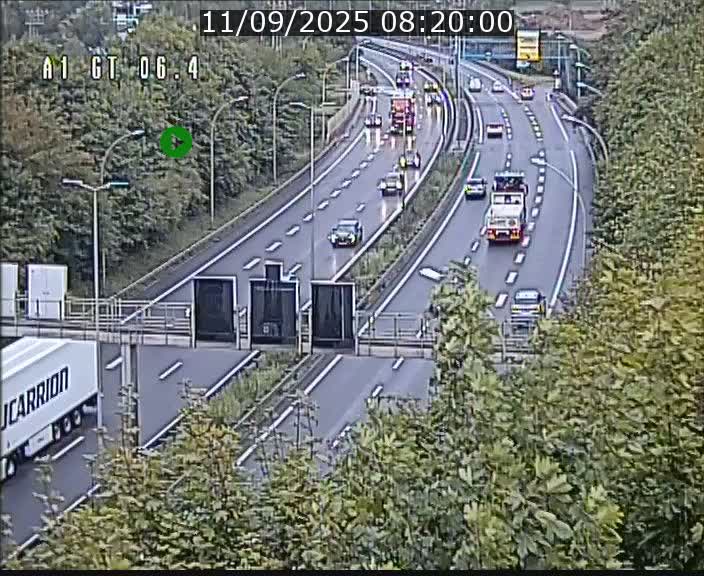 Traffic live webcam Luxembourg Hamm - A1 direction Sandweiler - BK 6.4