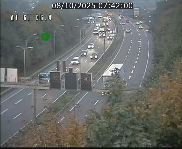 Traffic live webcam Luxembourg Hamm - A1 direction Sandweiler - BK 6.4