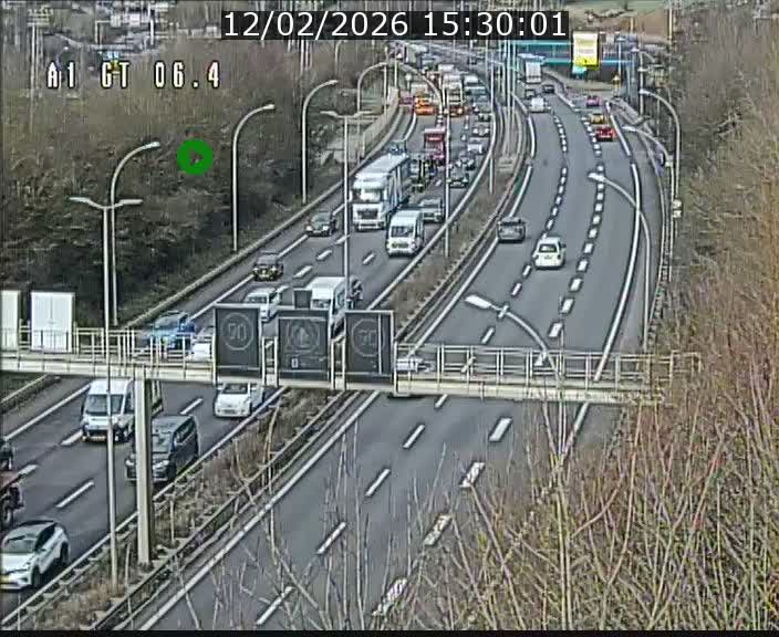 <h2>Traffic live webcam Luxembourg Hamm - A1 direction Sandweiler - BK 6.4</h2>