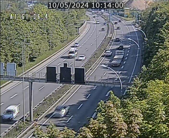 Traffic live webcam Luxembourg Hamm - A1 direction Sandweiler - BK 6.4