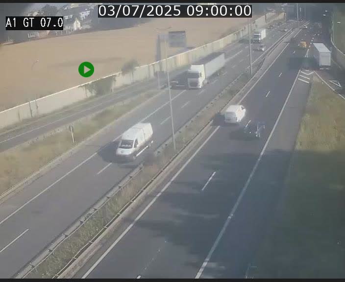 Traffic live webcam Luxembourg Cents - A1 direction Kirchberg - BK 7