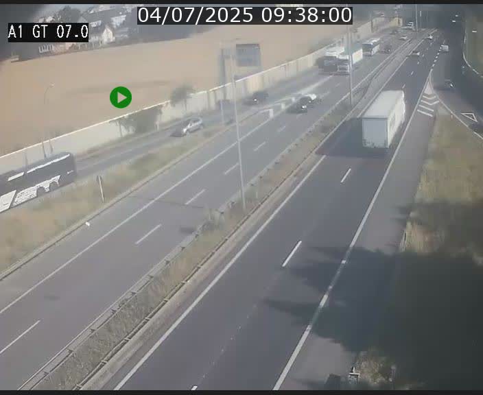 Traffic live webcam Luxembourg Cents - A1 direction Kirchberg - BK 7
