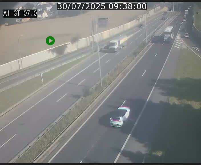 Traffic live webcam Luxembourg Cents - A1 direction Kirchberg - BK 7