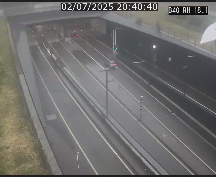 Webcam sur la route de contournement d'Esch-Belval avant le tunnel Central Gate au niveau de la porte de France et du radar fixe