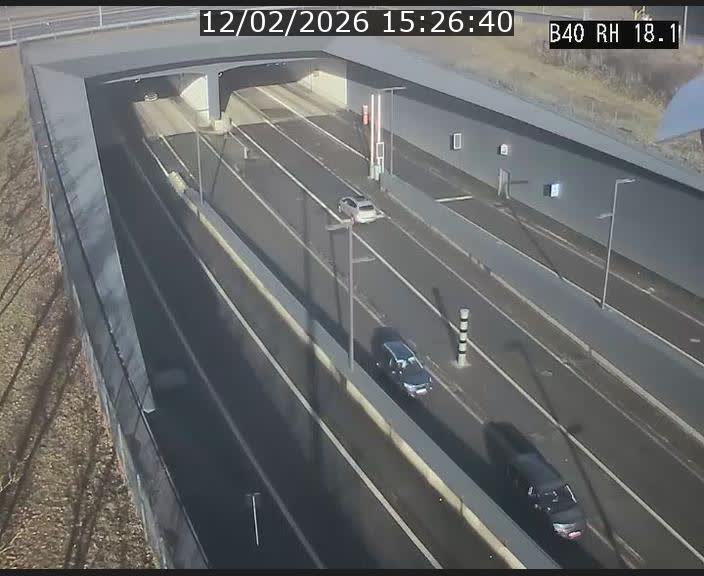 Webcam sur la route de contournement d'Esch-Belval avant le tunnel Central Gate au niveau de la porte de France et du radar fixe