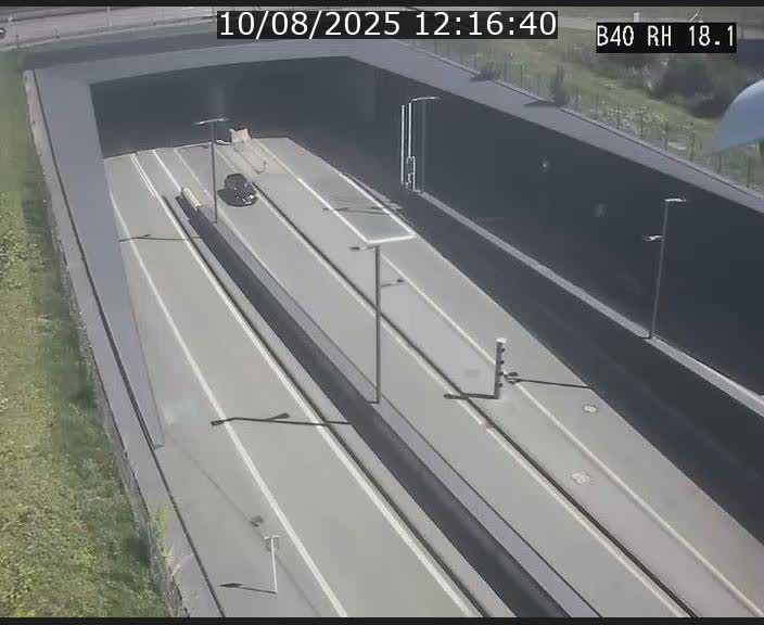 Webcam sur la route de contournement d'Esch-Belval avant le tunnel Central Gate au niveau de la porte de France et du radar fixe