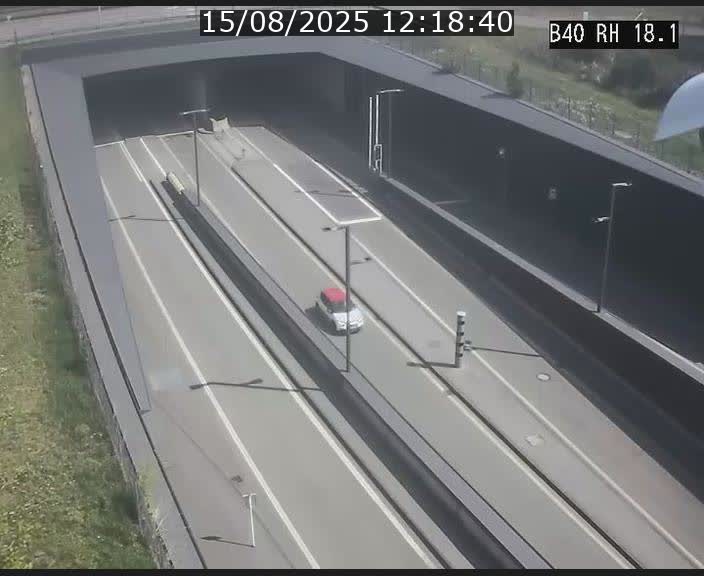 Webcam sur la route de contournement d'Esch-Belval avant le tunnel Central Gate au niveau de la porte de France et du radar fixe