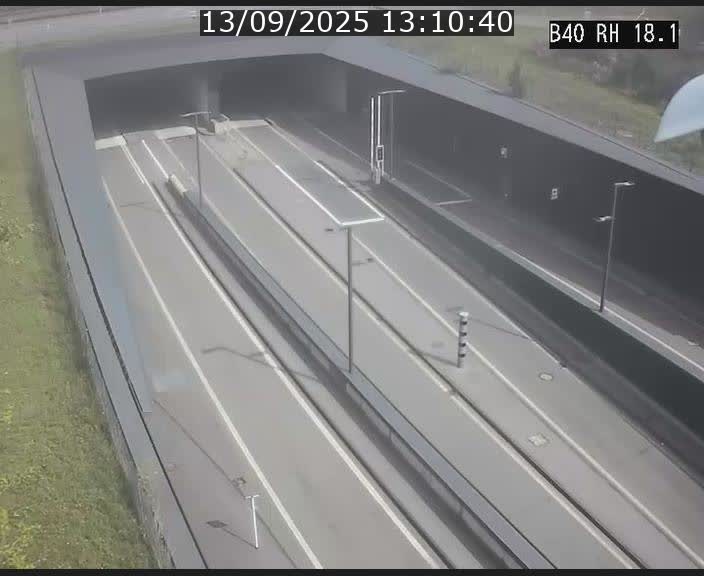 Webcam sur la route de contournement d'Esch-Belval avant le tunnel Central Gate au niveau de la porte de France et du radar fixe