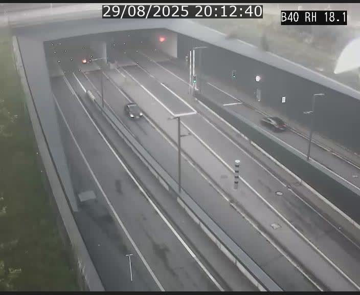 Webcam sur la route de contournement d'Esch-Belval avant le tunnel Central Gate au niveau de la porte de France et du radar fixe