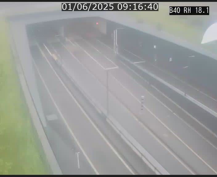 Webcam sur la route de contournement d'Esch-Belval avant le tunnel Central Gate au niveau de la porte de France et du radar fixe