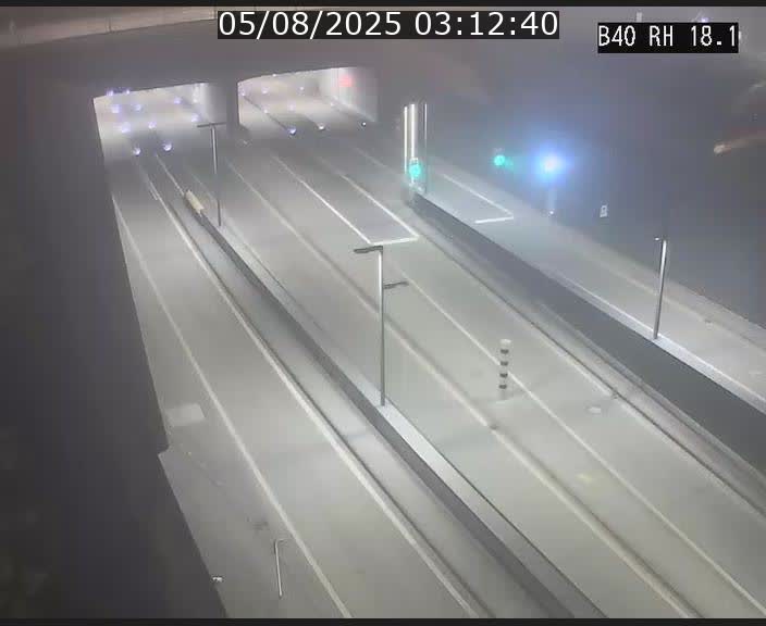Webcam sur la route de contournement d'Esch-Belval avant le tunnel Central Gate au niveau de la porte de France et du radar fixe