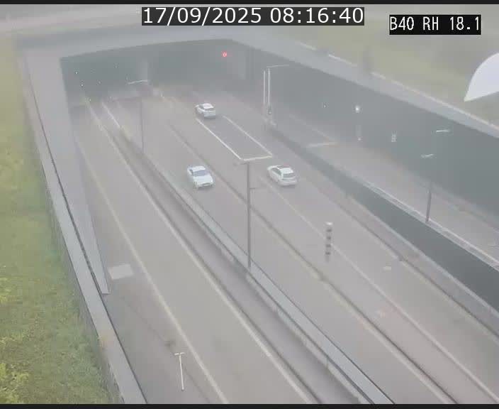 Webcam sur la route de contournement d'Esch-Belval avant le tunnel Central Gate au niveau de la porte de France et du radar fixe