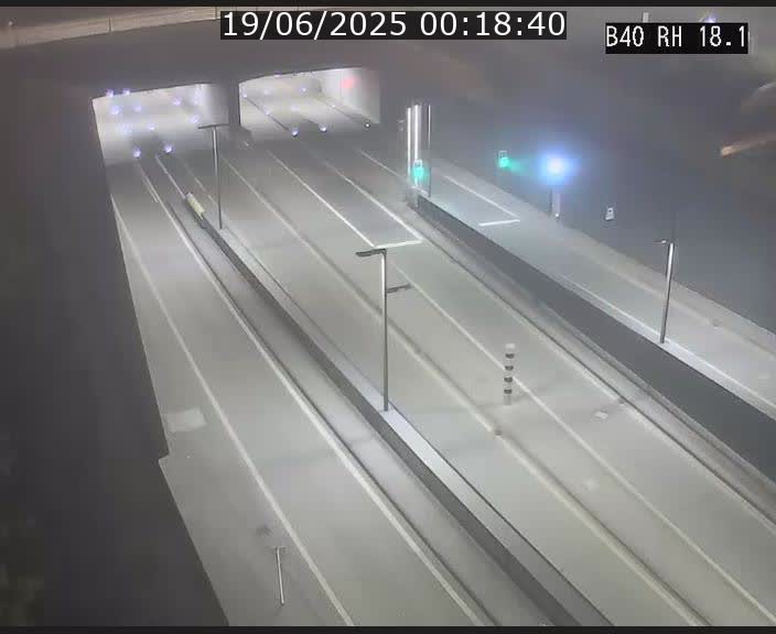Webcam sur la route de contournement d'Esch-Belval avant le tunnel Central Gate au niveau de la porte de France et du radar fixe