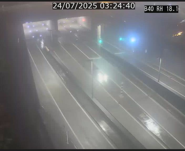 Webcam sur la route de contournement d'Esch-Belval avant le tunnel Central Gate au niveau de la porte de France et du radar fixe
