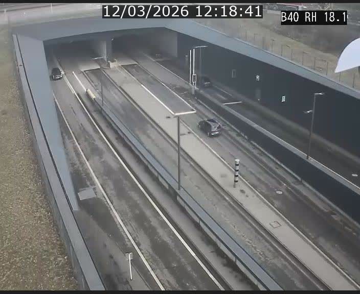 Webcam sur la route de contournement d'Esch-Belval avant le tunnel Central Gate au niveau de la porte de France et du radar fixe
