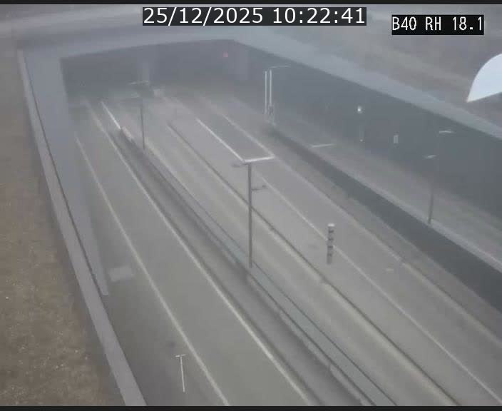 Webcam sur la route de contournement d'Esch-Belval avant le tunnel Central Gate au niveau de la porte de France et du radar fixe