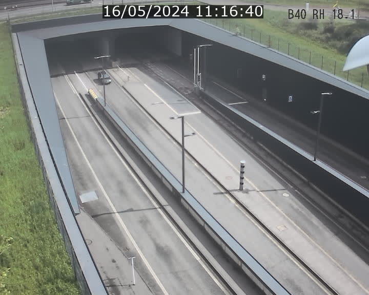Webcam sur la route de contournement d'Esch-Belval avant le tunnel Central Gate au niveau de la porte de France et du radar fixe