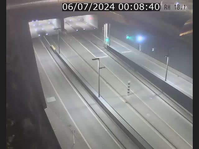 Webcam sur la route de contournement d'Esch-Belval avant le tunnel Central Gate au niveau de la porte de France et du radar fixe