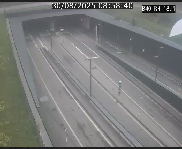 Webcam sur la route de contournement d'Esch-Belval avant le tunnel Central Gate au niveau de la porte de France et du radar fixe