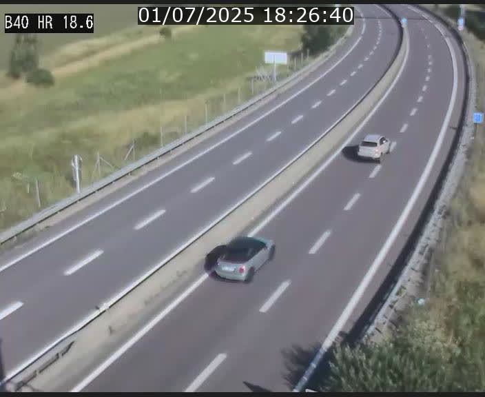Webcam sur la route de liaison entre Micheville et Esch-Belval à la frontière entre le Luxembourg et la France. Vue orientée vers la Lorraine.