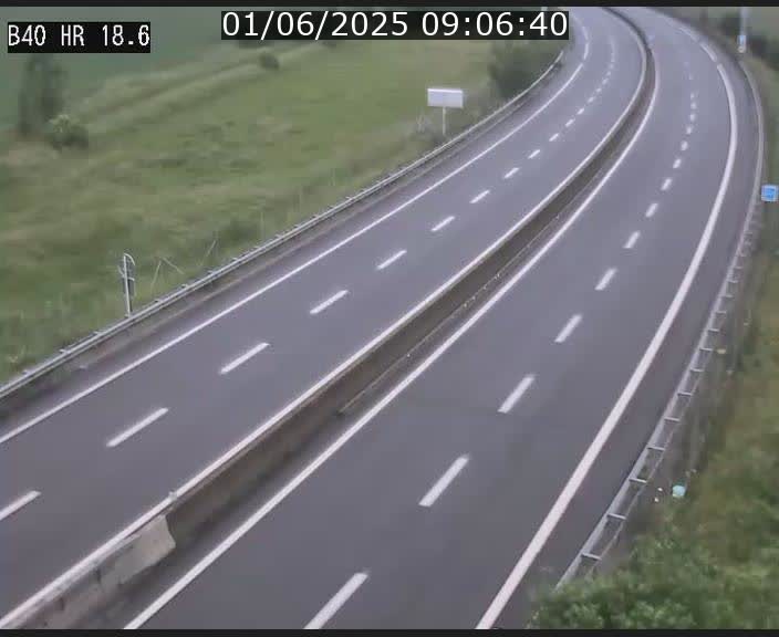 Webcam sur la route de liaison entre Micheville et Esch-Belval à la frontière entre le Luxembourg et la France. Vue orientée vers la Lorraine.