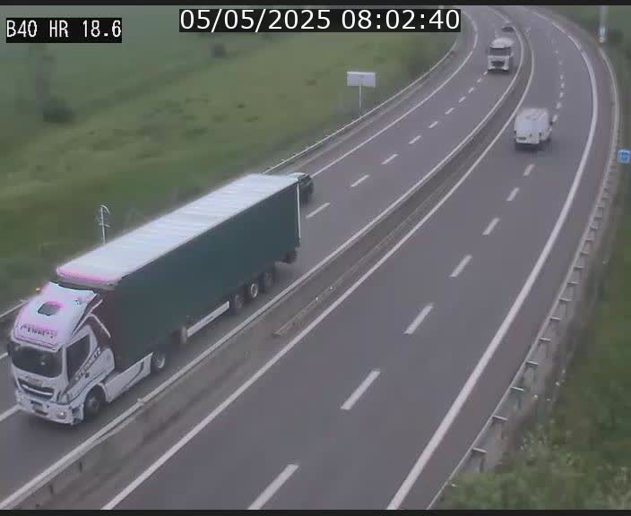 Webcam sur la route de liaison entre Micheville et Esch-Belval à la frontière entre le Luxembourg et la France. Vue orientée vers la Lorraine.